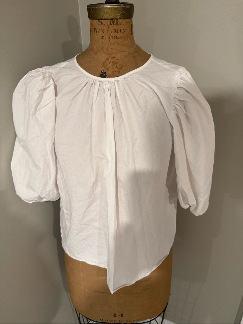 H&M Women’s White Puff-Sleeve Cotton Blouse